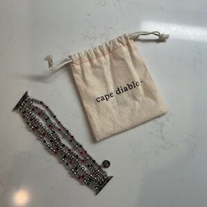 Cape Diablo Christmas Silver Magic Stretch Apple Watch Strap